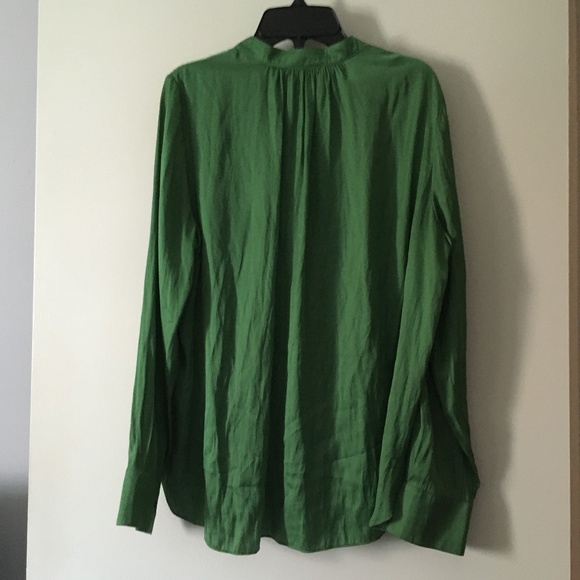 ZADIG & VOLTAIRE Tink Satin Emerald Green Blouse M - Picture 4 of 6